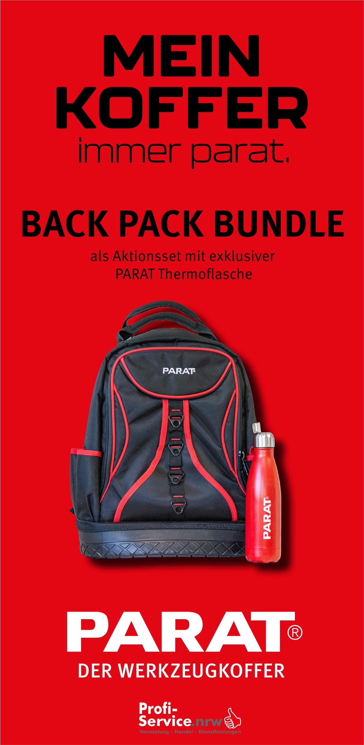 PARAT Werkzeugtasche BASIC Back Pack mit Thermoflasche